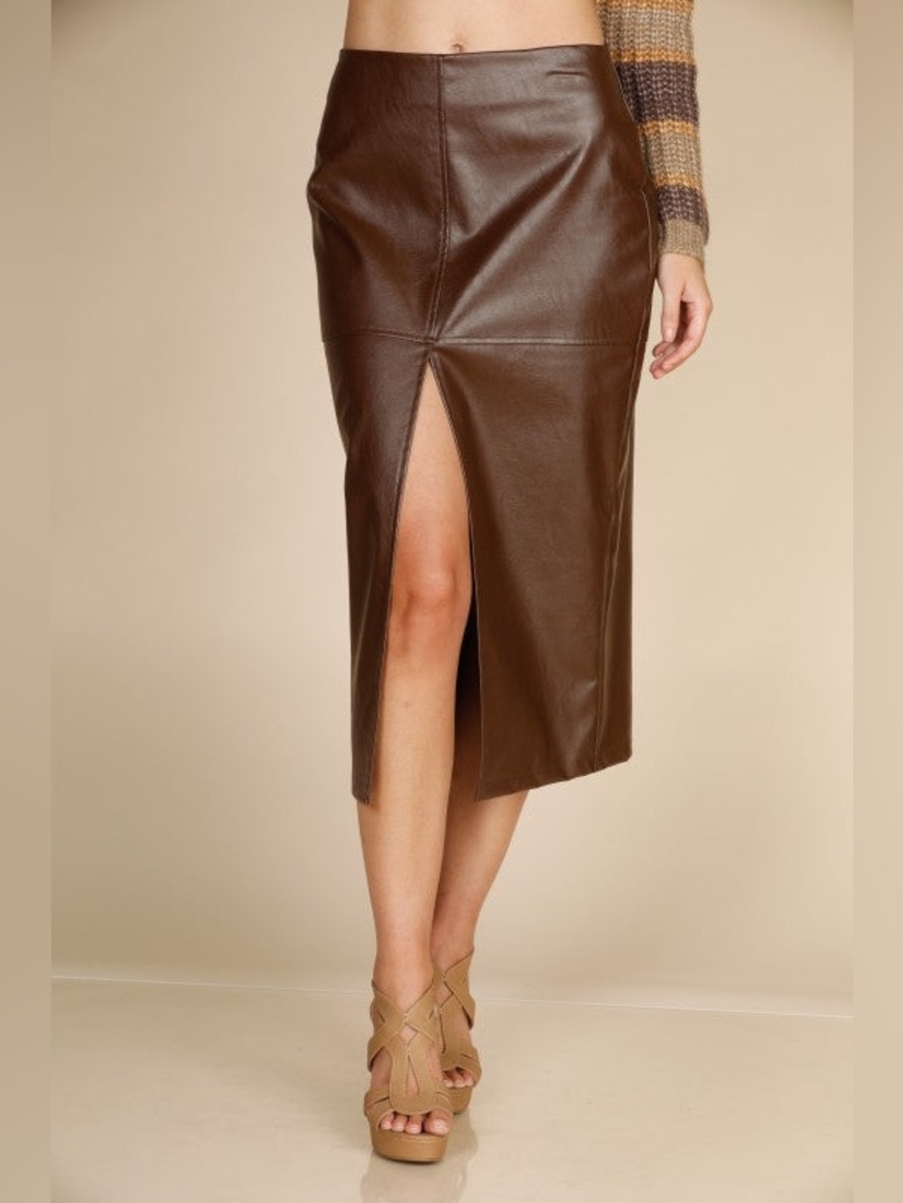 #08 Iman Faux Leather Skirt